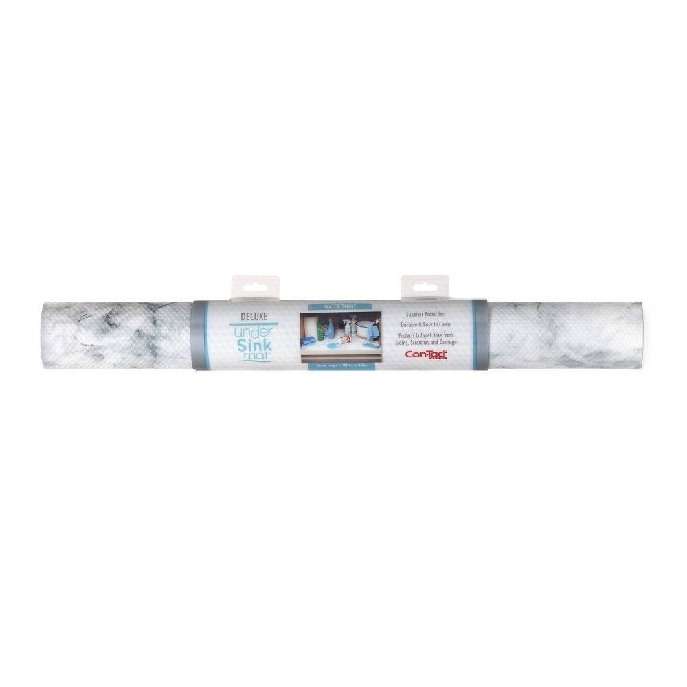 Con-Tact 24x48 Under Sink Mat Carrara Marble Waterproof Shelf Liner